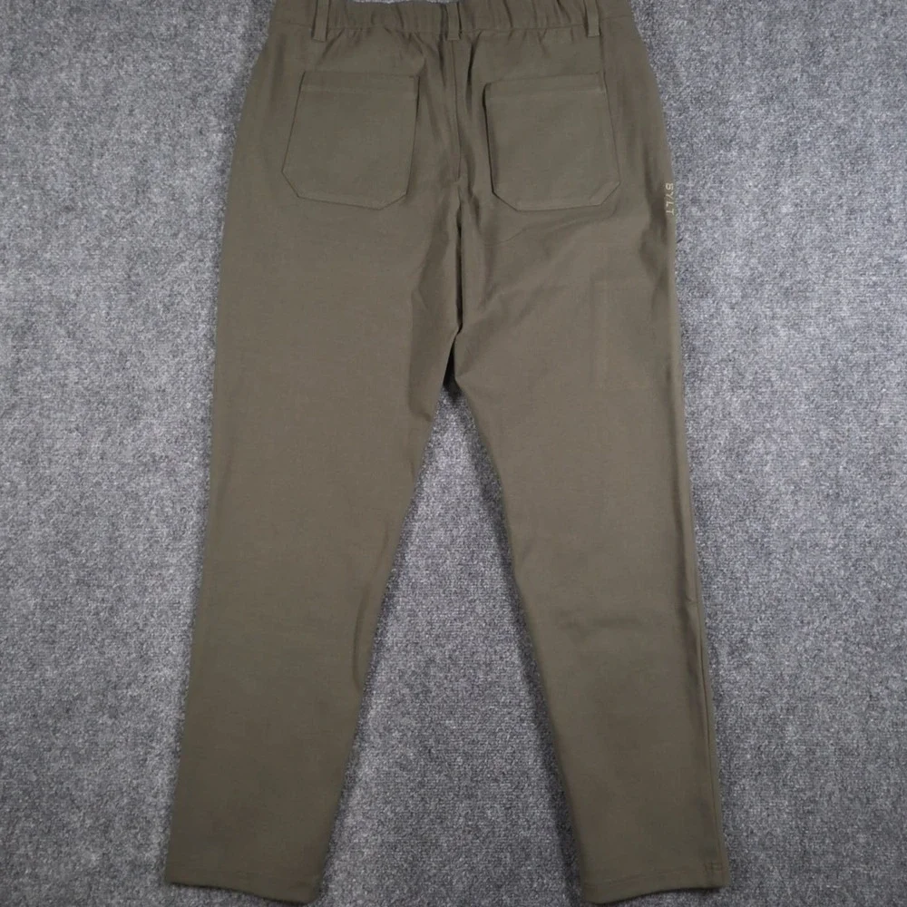 NWT BYLT Lux Pants Mens 34x30 Dark Olive Stretch Bamboo Slim Chino 5 Pocket